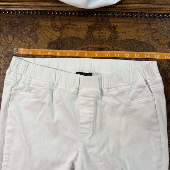 Eileen Fisher White Denim Skinny Jean Pants Pull On Size S Stretch Summer Classy - Picture 4 of 8